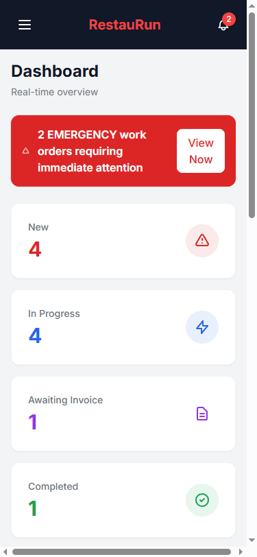 Operations Command Center mobile view